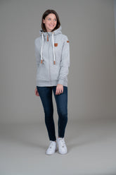 Sweat à capuche zippé Hera gris chiné clair